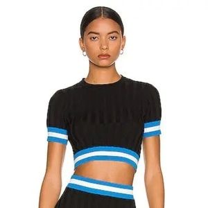 Solid & Striped The Cara Top in Peacock Blue, Blackout, & Marshmallow